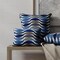 Blue Made in America Abstract Woven Pattern Upholstery Fabric by The Yard - SKU: Mayer Indigo